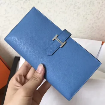 Hermes Blue Jean Epsom Bearn Gusset Peněženka