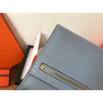 Hermes Blue Lin Epsom Bearn Gusset Peněženka