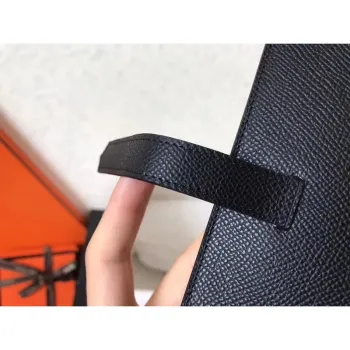 Hermes Černá Epsom Bearn Peněženka s klopou