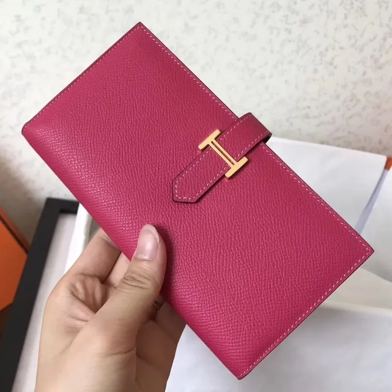 Hermes Peach Epsom Bearn Gusset Peněženka