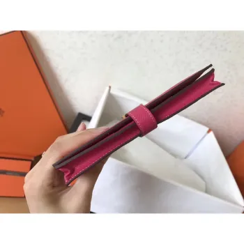 Hermes Peach Epsom Bearn Gusset Peněženka