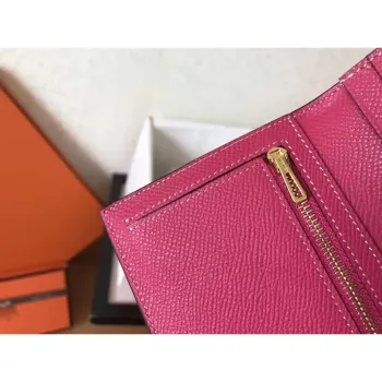 Hermes Peach Epsom Bearn Gusset Peněženka