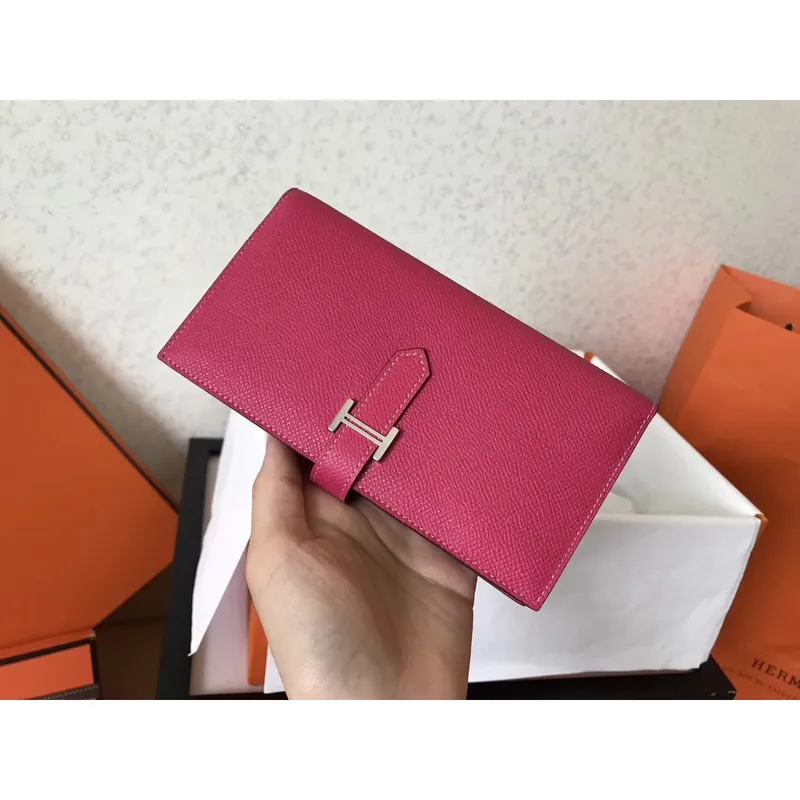Hermes Peach Epsom Bearn Gusset Peněženka