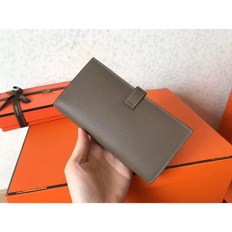 Hermes Taupe Epsom Bearn Gusset Peněženka