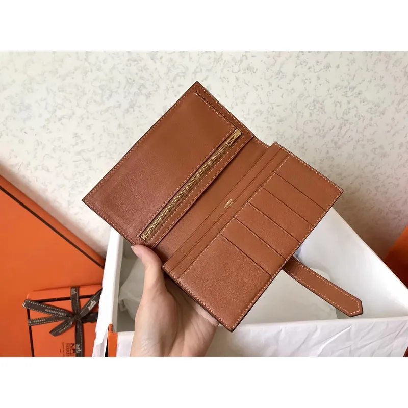 Hermes Gold Swift Bearn Gusset Peněženka