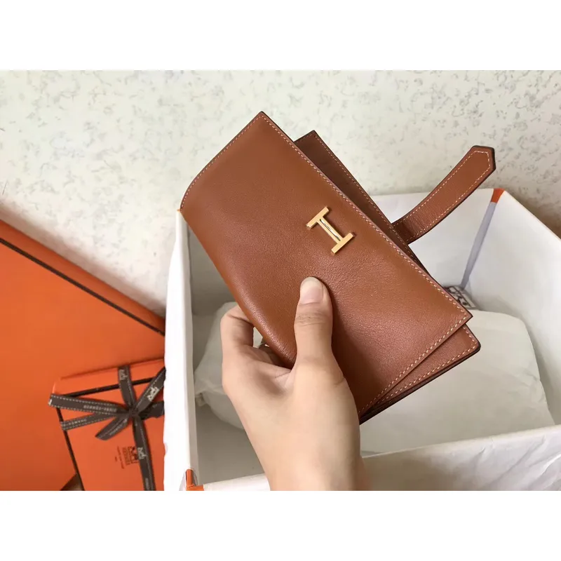 Hermes Gold Swift Bearn Gusset Peněženka