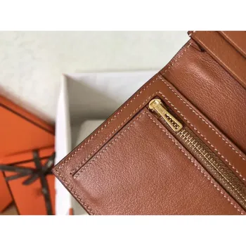 Hermes Gold Swift Bearn Gusset Peněženka