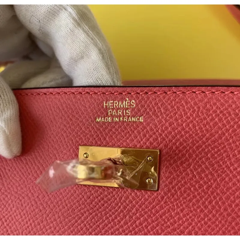 Kelly Classique To Go Peněženka v Růžovém Rtěnkovém Epsom Telecím Kůži