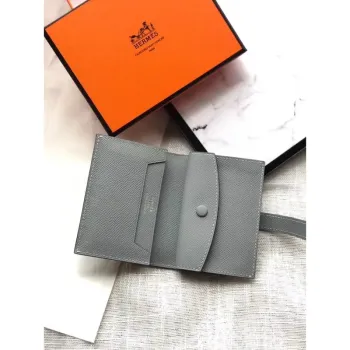 Hermes Bearn Mini Peněženka v modré kůži Epsom