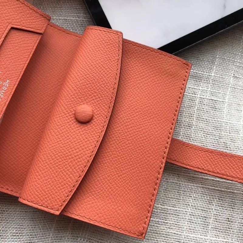 Hermes Bearn Mini Peněženka v kůži Epsom Crevette