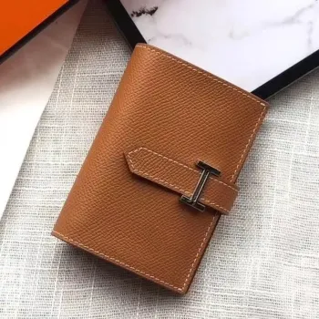 Hermes Bearn Mini Peněženka ve zlaté barvě z Epsom kůže