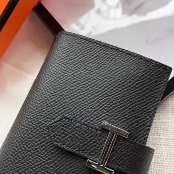 Hermes Bearn Mini Peněženka v černé Epsom kůži