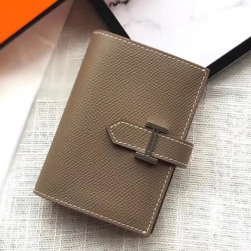 Hermes Bearn Mini Peněženka v taupe Epsom kůži