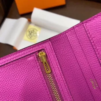 Hermes Bearn Kompaktní Peněženka v Magnolia Epsom Kůži