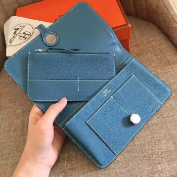 Hermes Blue Jean Dogon Duo Kombinovaná Peněženka