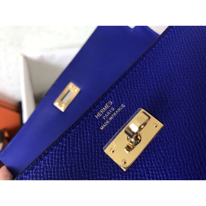 Kelly Classic Dlouhá Peněženka v Modré Elektrické Epsom Kůži