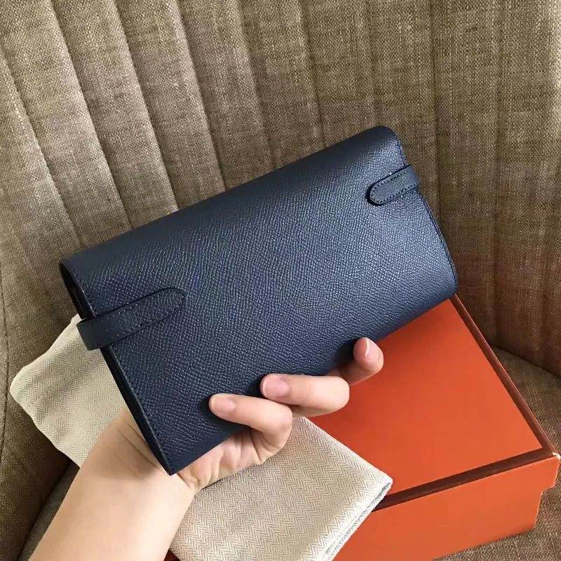 Kelly Classic Dlouhá Peněženka v Námořnické Epsom Kůži