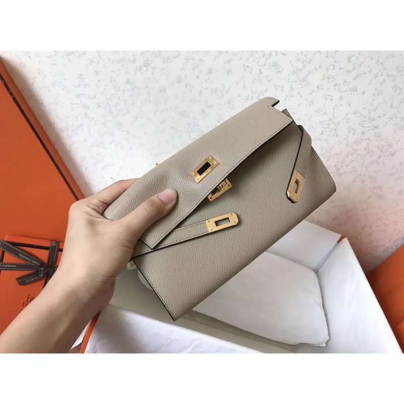 Kelly Classic Dlouhá Peněženka v Šedé Epsom Kůži