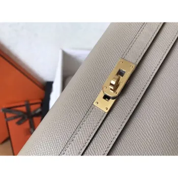 Kelly Classic Dlouhá Peněženka v Šedé Epsom Kůži