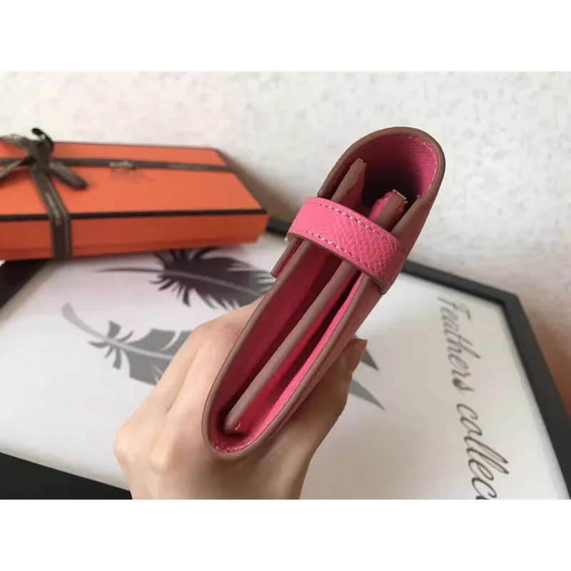 Kelly Classic Dlouhá Peněženka v Růžové Epsom Kůži