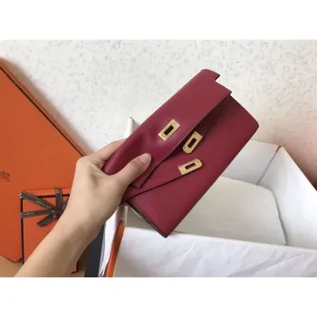 Kelly Classic Dlouhá Peněženka v Rubínové Epsom Kůži