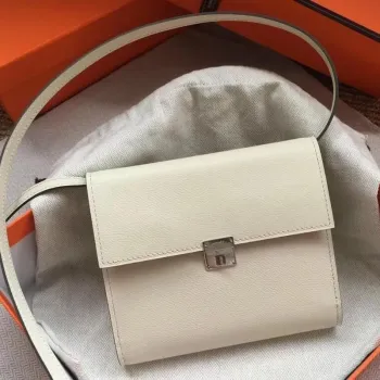 Hermes White Clic 16 Peněženka s Popruhem
