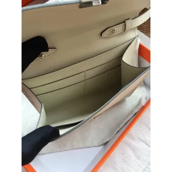 Hermes White Clic 16 Peněženka s Popruhem