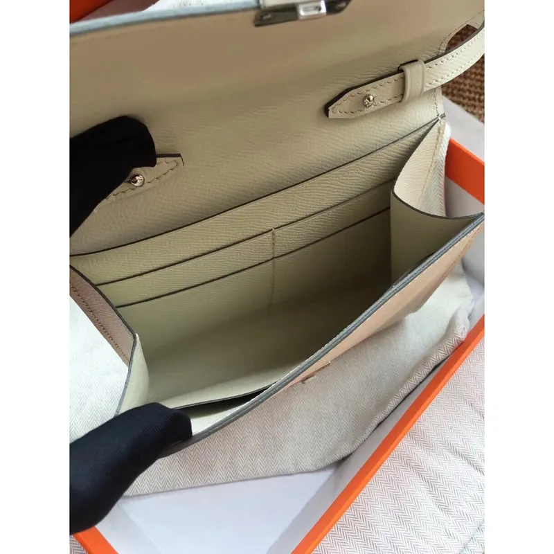 Hermes White Clic 16 Peněženka s Popruhem
