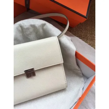 Hermes White Clic 16 Peněženka s Popruhem
