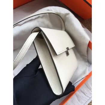 Hermes White Clic 16 Peněženka s Popruhem