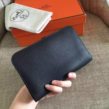 Hermes Black Dogon Duo Kombinovaná Peněženka