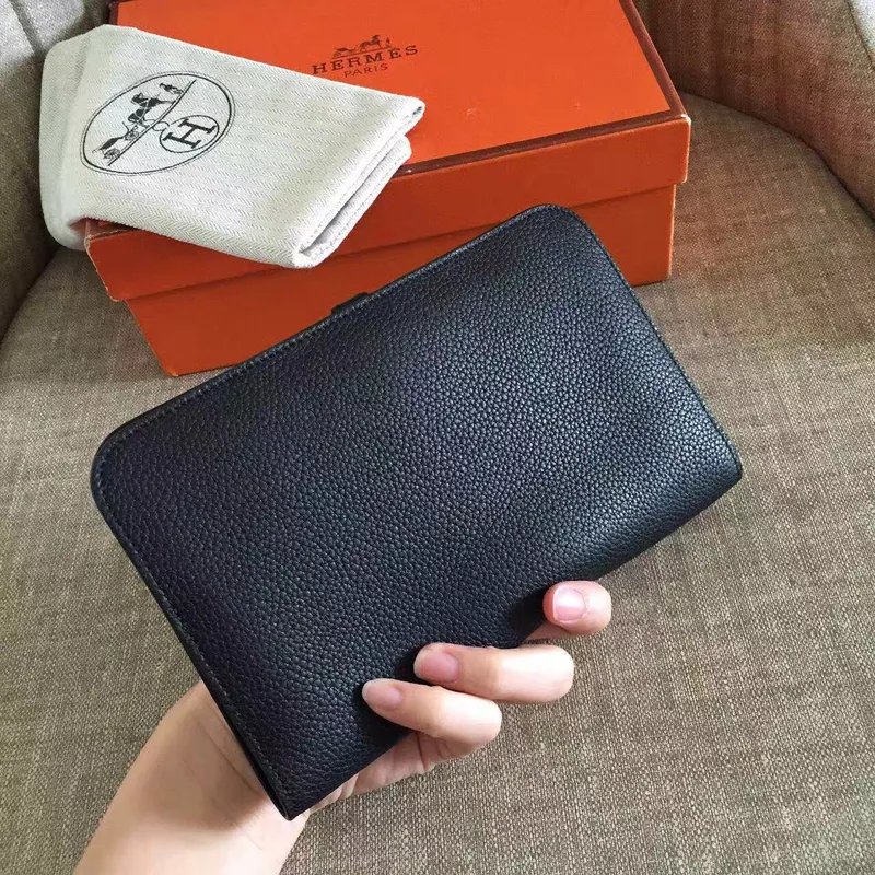 Hermes Black Dogon Duo Kombinovaná Peněženka