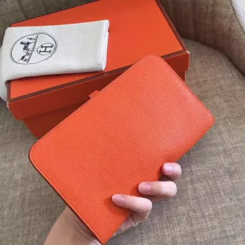 Hermes Orange Dogon Duo Kombinovaná Peněženka