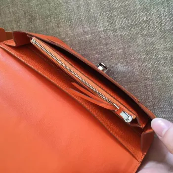 Hermes Orange Dogon Duo Kombinovaná Peněženka