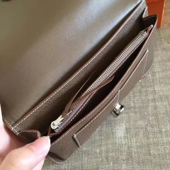 Hermes Taupe Grey Dogon Duo Kombinovaná Peněženka