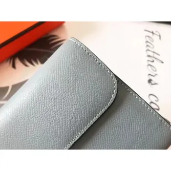 Hermes Blue Lin Epsom Constance Dlouhá Peněženka