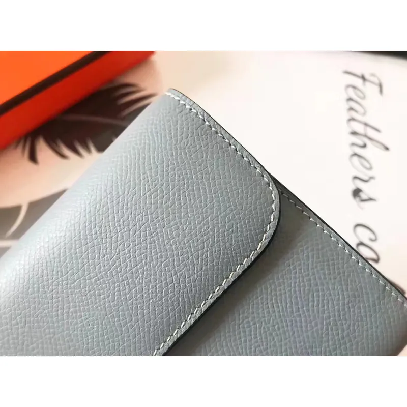 Hermes Blue Lin Epsom Constance Dlouhá Peněženka