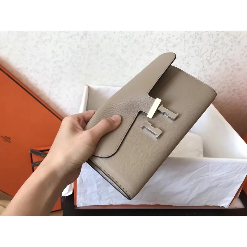 Hermes Grey Epsom Constance Dlouhá Peněženka