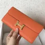 Hermes Orange Epsom Constance Dlouhá Peněženka