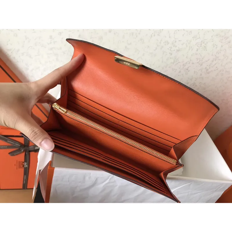 Hermes Orange Epsom Constance Dlouhá Peněženka