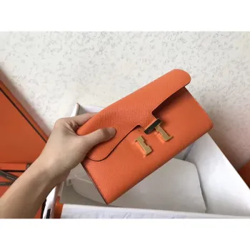 Hermes Orange Epsom Constance Dlouhá Peněženka