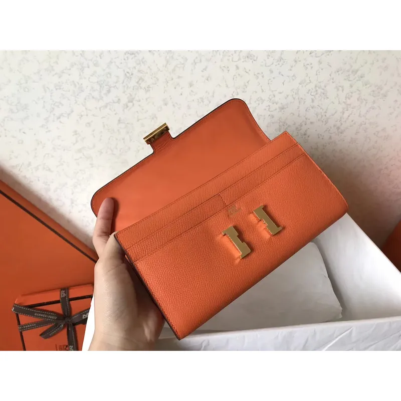 Hermes Orange Epsom Constance Dlouhá Peněženka