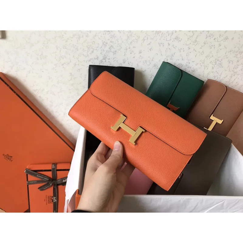 Hermes Orange Epsom Constance Dlouhá Peněženka