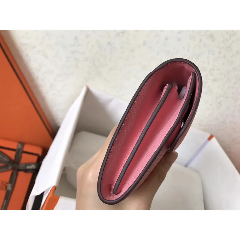 Hermès Růžová Epsom Constance Dlouhá Peněženka