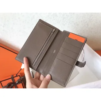 Hermes Bi Color Epsom Bearn Peněženka Ultraviolet/Taupe