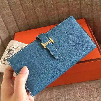 Hermès Blue Jean Clemence Bearn — Luxusní kožená peněženka pro nadčasovou eleganci