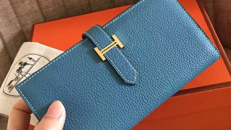 Hermès Blue Jean Clemence Bearn — Luxusní kožená peněženka pro nadčasovou eleganci