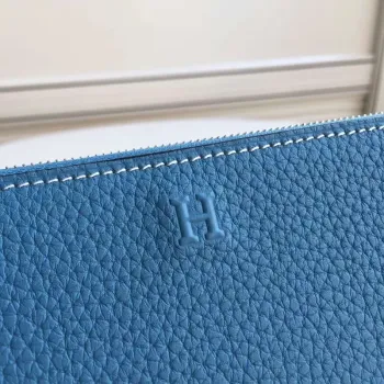 Hermès Blue Jean Azap zipová peněženka