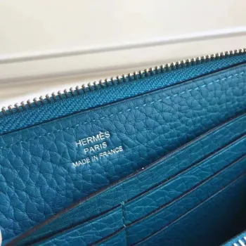 Hermès Blue Jean Azap zipová peněženka