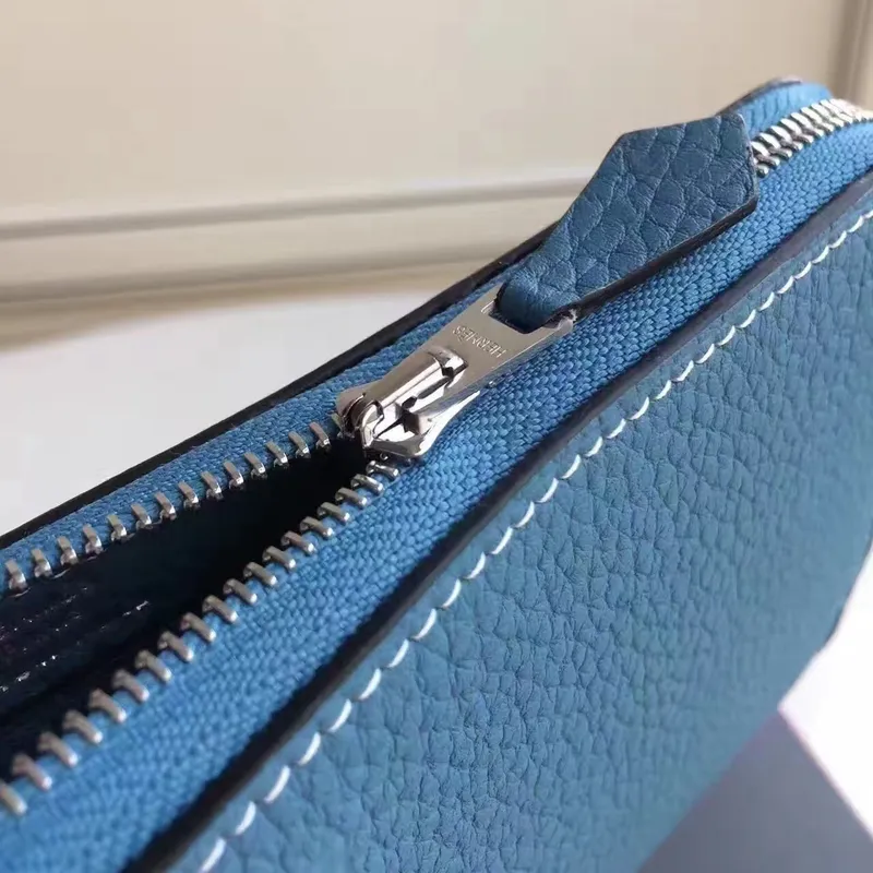 Hermès Blue Jean Azap zipová peněženka